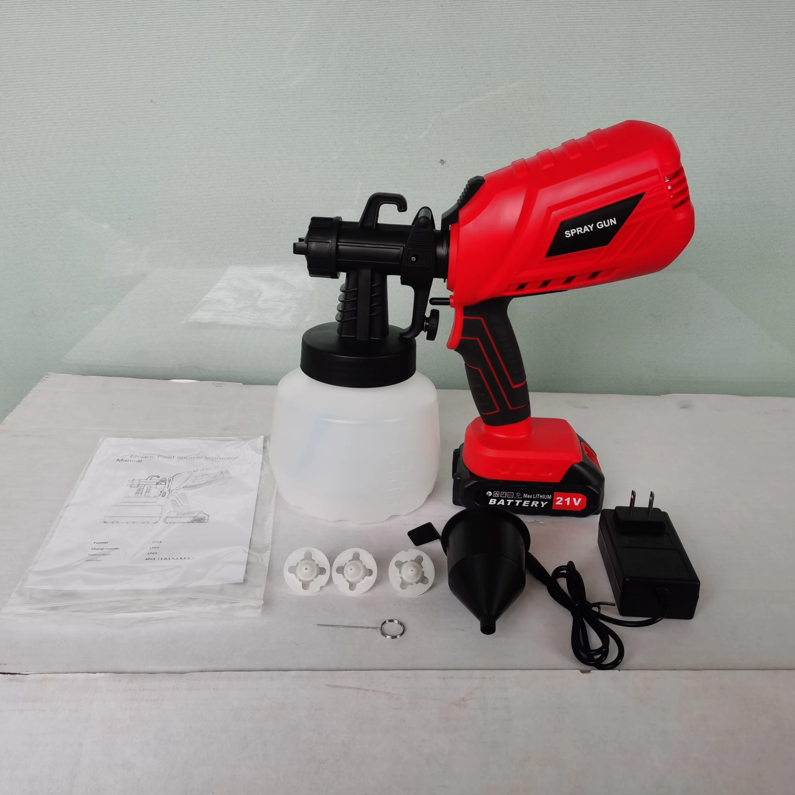 21V 2.0AH HVLP Cordless Portable Battery Power Sprayer Multi Function Electric Hand Held Paint Spray Gun Ningbo manufacture