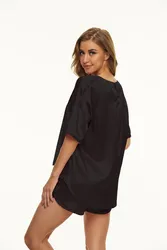 Luxury Nightwear Homewear Super Soft Gravity Satin Shorts Satin Pocket Top Women Satin Pajamas Sets Women Lounge