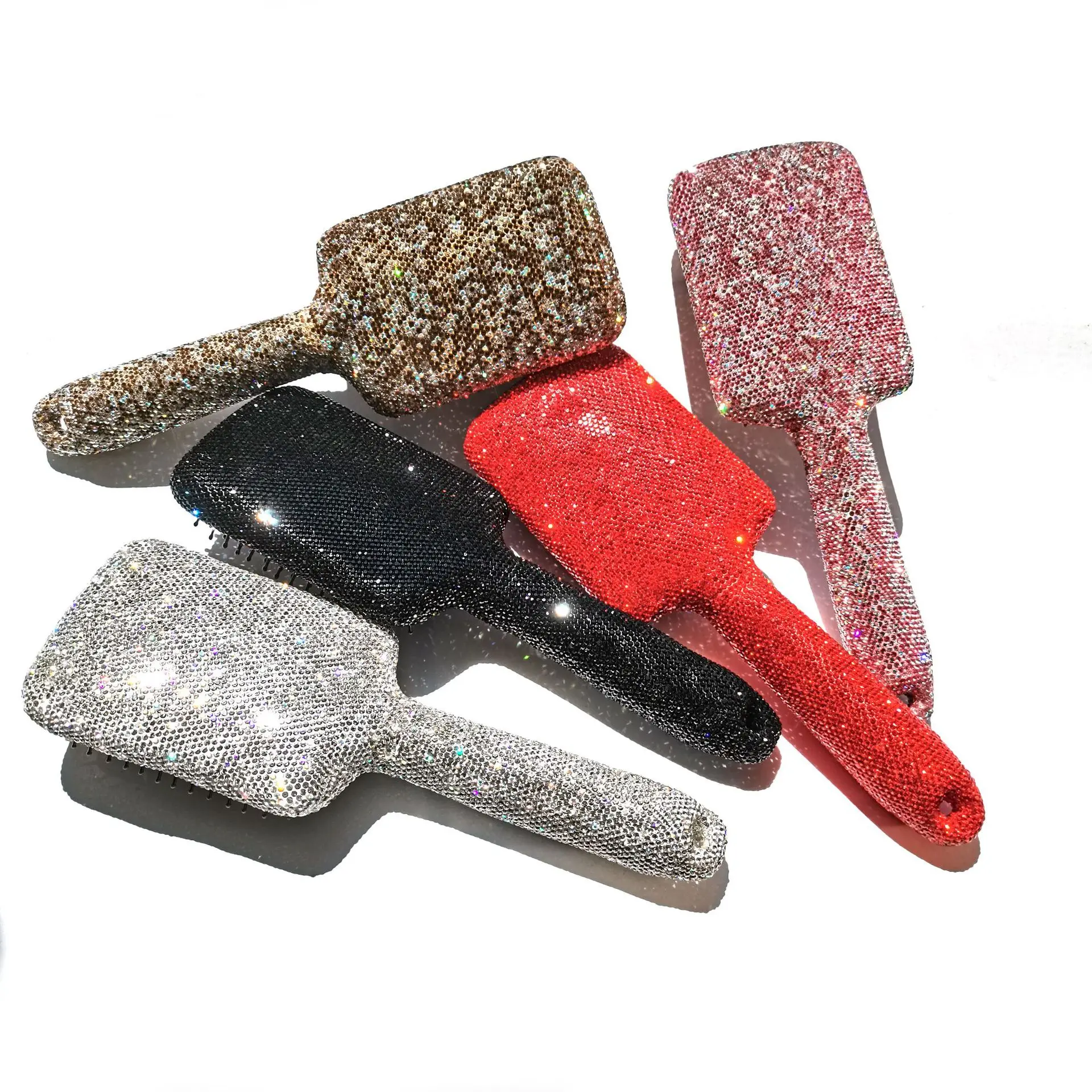 Luxury Eco-Friendly Natural Detangling Brush Custom Color Detangler bling rhinestones Hairbrush custom Hair Brush