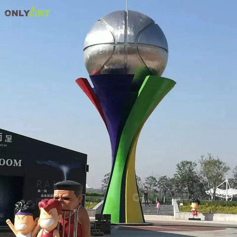 Outdoor Garden Modern Large Metal Statue Globe Stainless Steel Peace Globe Sculpture