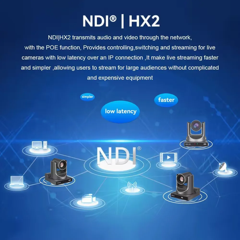 USD738 VX61ASL-N 60FPS 4K NDI HX poe 12X Optical Zoom PTZ Conference Camera sdi hd mi lan usb poe AI auto tracking Live Stream