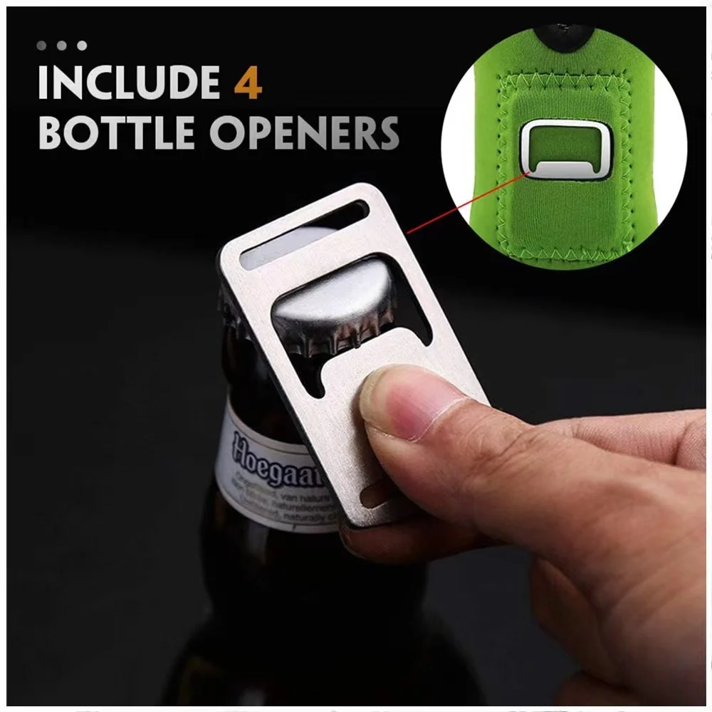 Custom 12oz Zippered Neoprene Beer Bottle Cooler With Bottler Opener  Foldable Sublimation Blank Bottler Holder