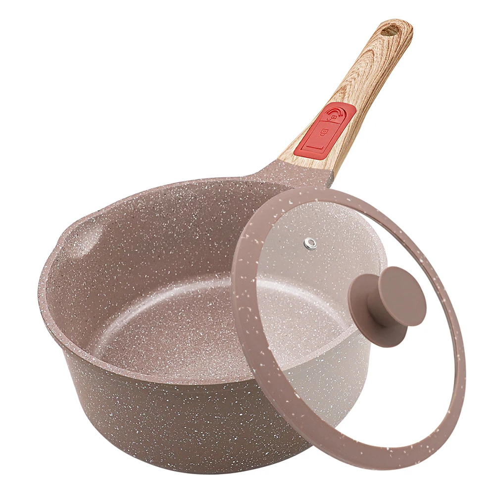 Children Safe Ceramic Coating Sauce Pan NonStick Sauce pan with Removable Handle and lid