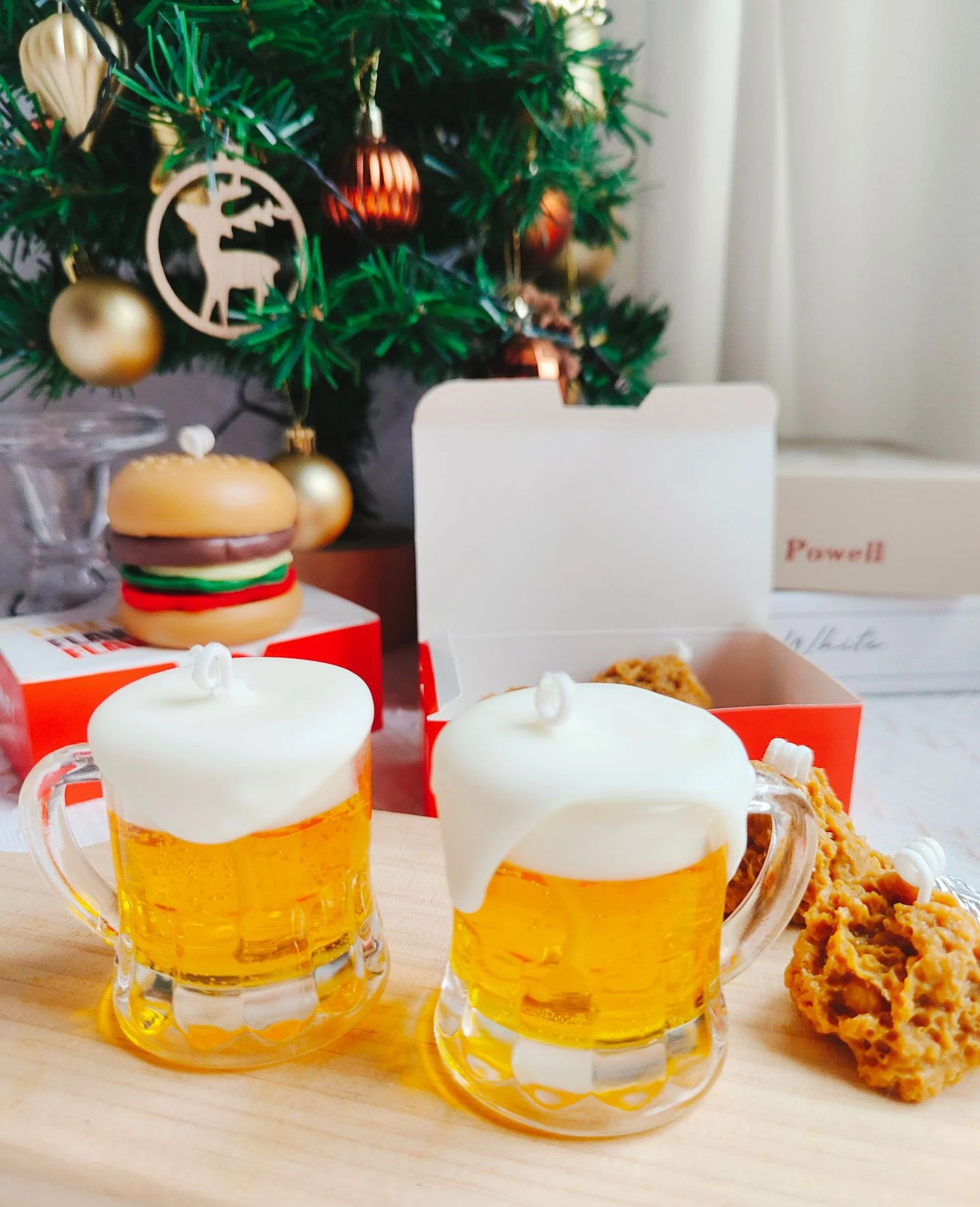 V241 Wholesale Scented Beer Candles Fried Chicken Aromatherapy Food Candle Soy Wax Burger Candle For Birthday Party Gift