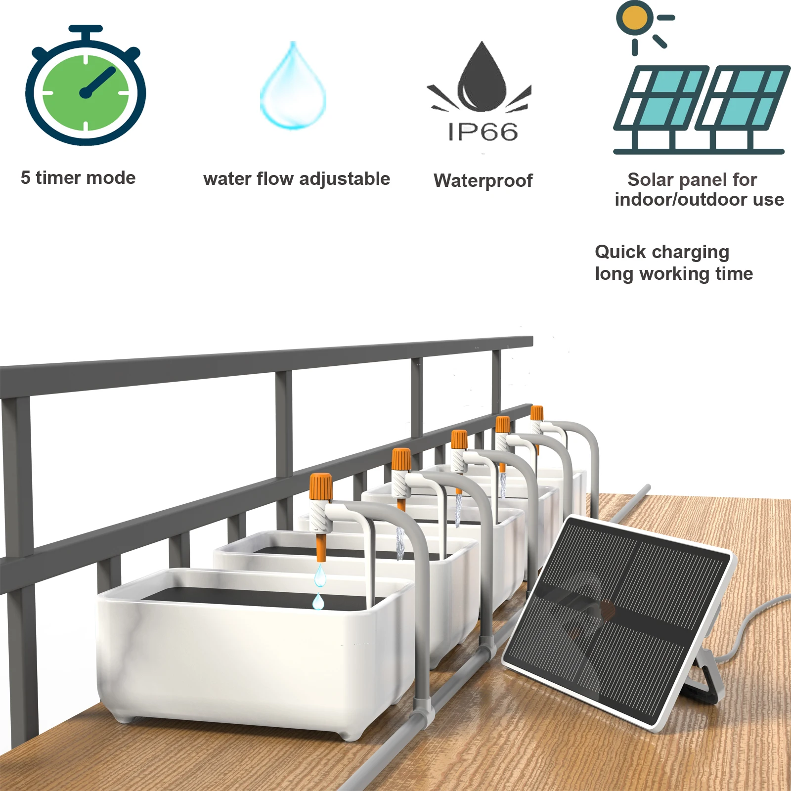 TN Mocle Brand 2021 New Style Equipment System Smart Timer Plant Root Solar Power Water Pump Sprinkler Watering