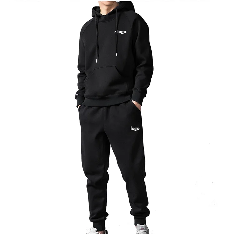 Custom logo fashion sport suit mens sweat pants hoodie set tracksuit for male hoodies with pants