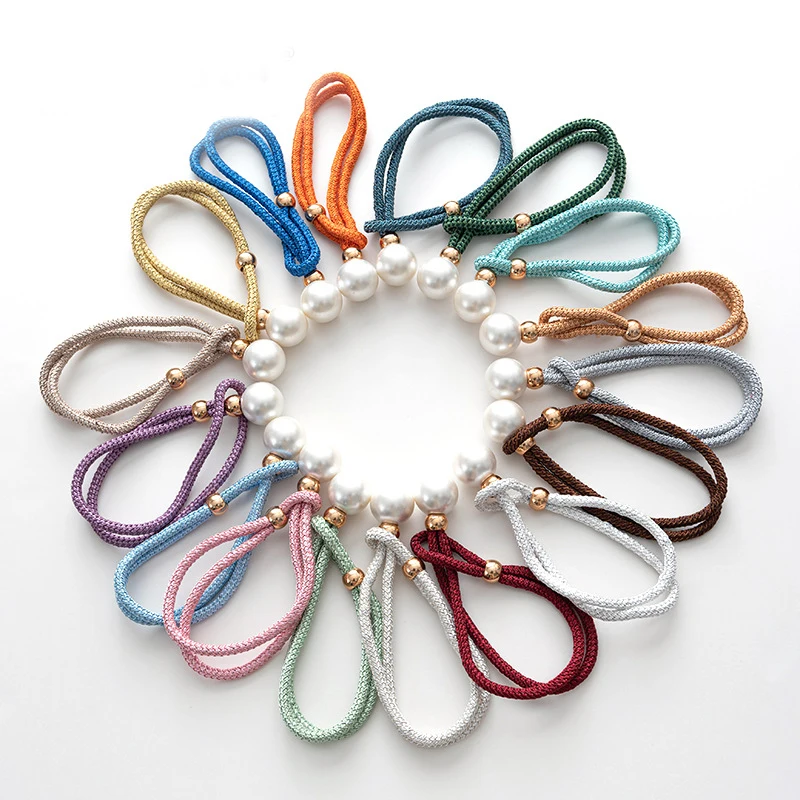 New Style Simple Design Home Drapery Decoration Eco-Friendly Single Pearl Tieback Weave Rope Buckle Holdback Curtain Accessories