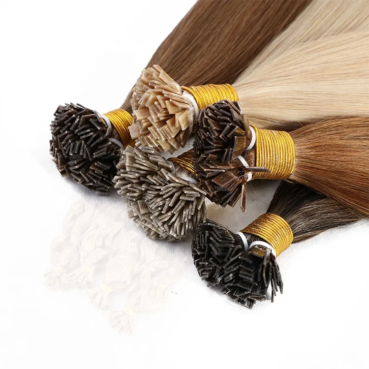 New products high quality virgin Russian hair,Unprocessed hot fusion flat tip hair extention
