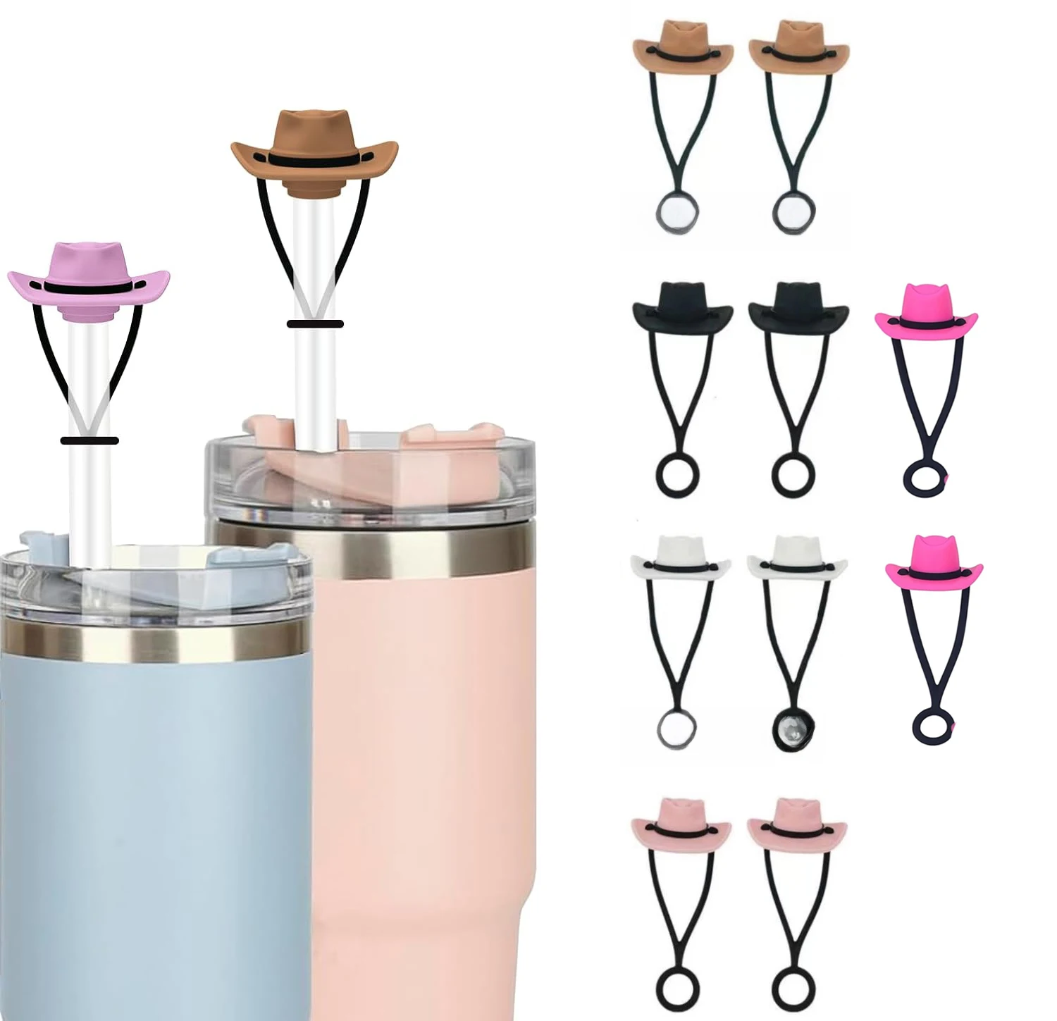 OEM Wholesalers Straw Cover Topper for 10mm 30&40 Oz Tumbler,  Silicone Straw Covers Cap Reusable Straw Tip Covers for Stanley