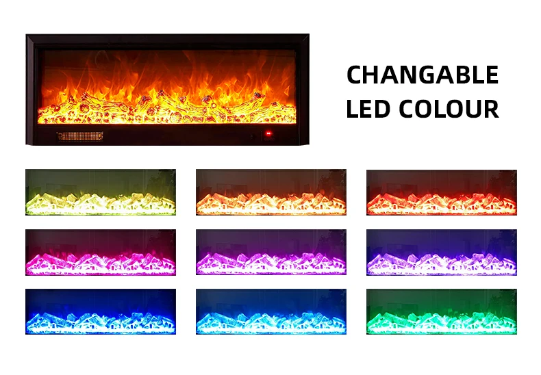 Heating Function Modern Flame Heater Recessed Automatic Constant Temperature Built-In Electric Fireplace Inserts