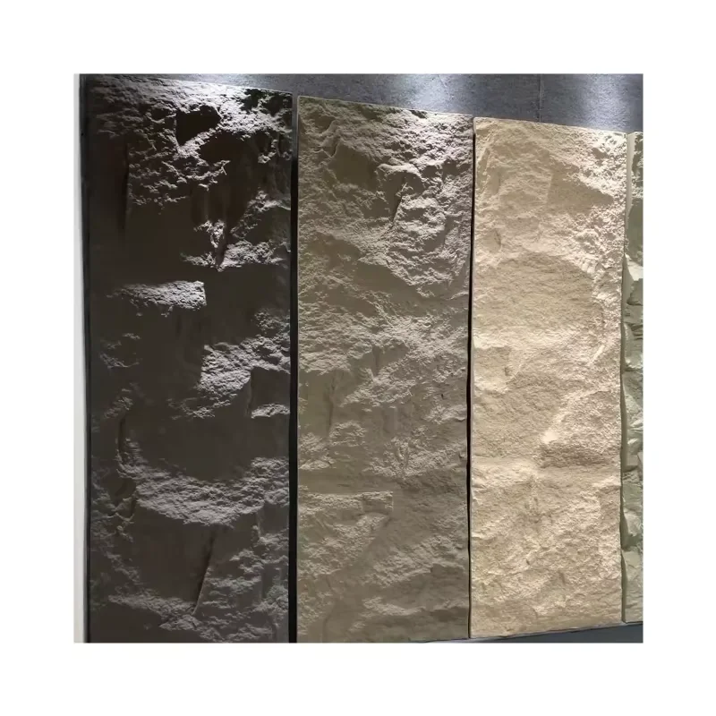 1200*600 Size Outdoor PU Exterior Stone Wall Panels Fire-proof Water-proof 3D PU Stone Wall Panel Interlocking Cladding Wall 3D