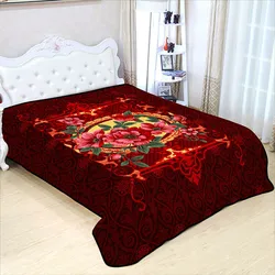 Embossed Dubai style high quality 100% polyester hot sale  raschel  blanket