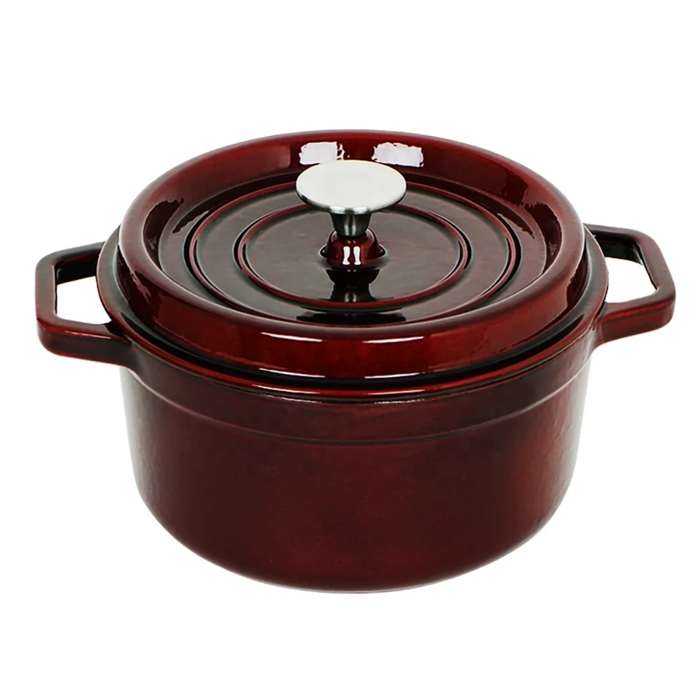 Dutch Oven Red Enamel Cast Iron Pot Pot With Lid