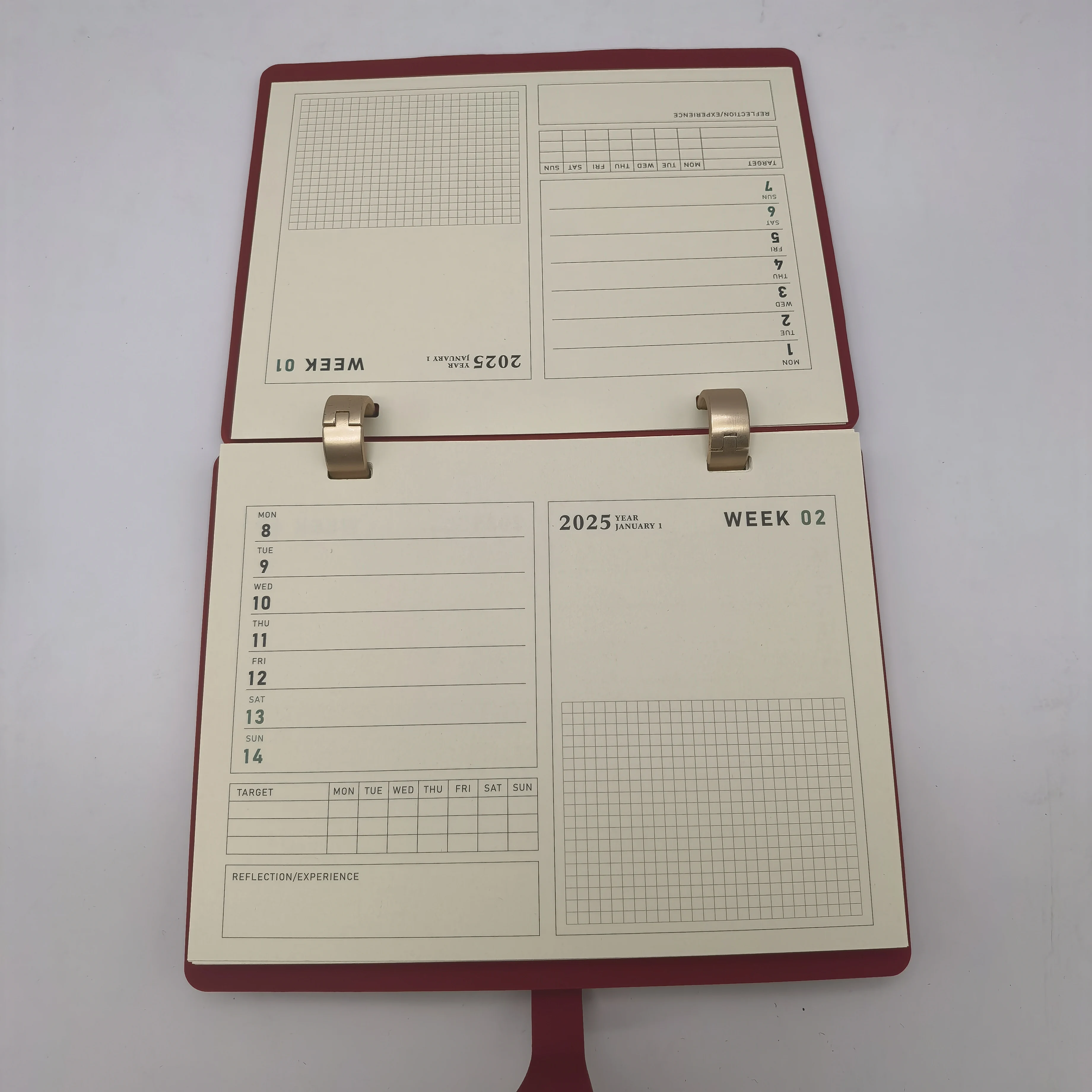 customized pu leather table calendar planner agenda diary office supplies