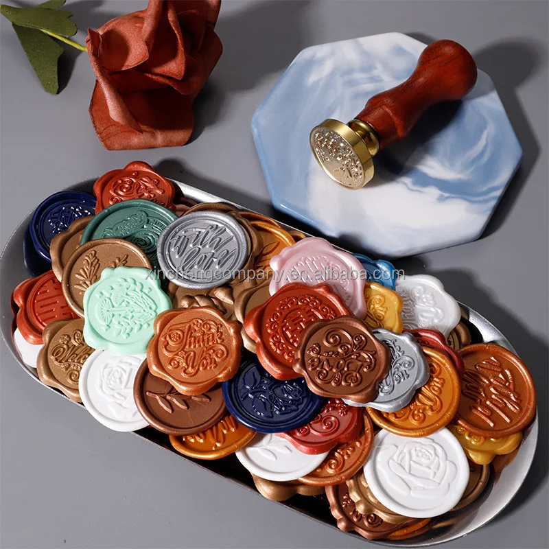 Custom logo decoration used self adhesive wax seal sticker