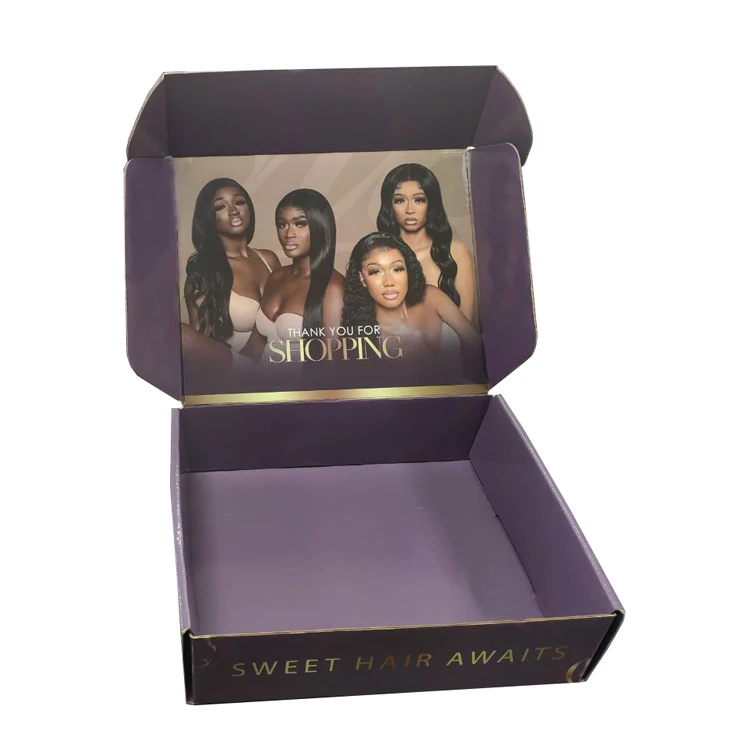 Custom Printing Corrugated Mailing Boxes Packing Shipping Mailer Box Packaging With Custom Logo for Wigs