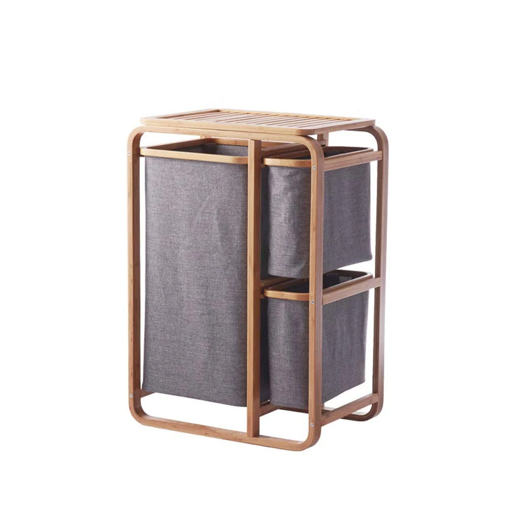 Корзина для белья с полкой, корзина с бамбуковой рамкой, съемная корзина из ткани оксфорд, сумка для хранения, органайзер, стойка