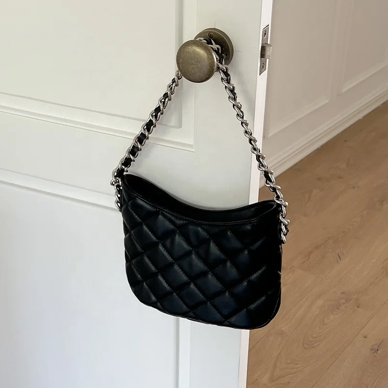 Luxury Women Diamond Underarm Bag Wholesale PU Leather Plaid Shoulder Hand Bag Brand New High Quality Lady Chain Channel Handbag