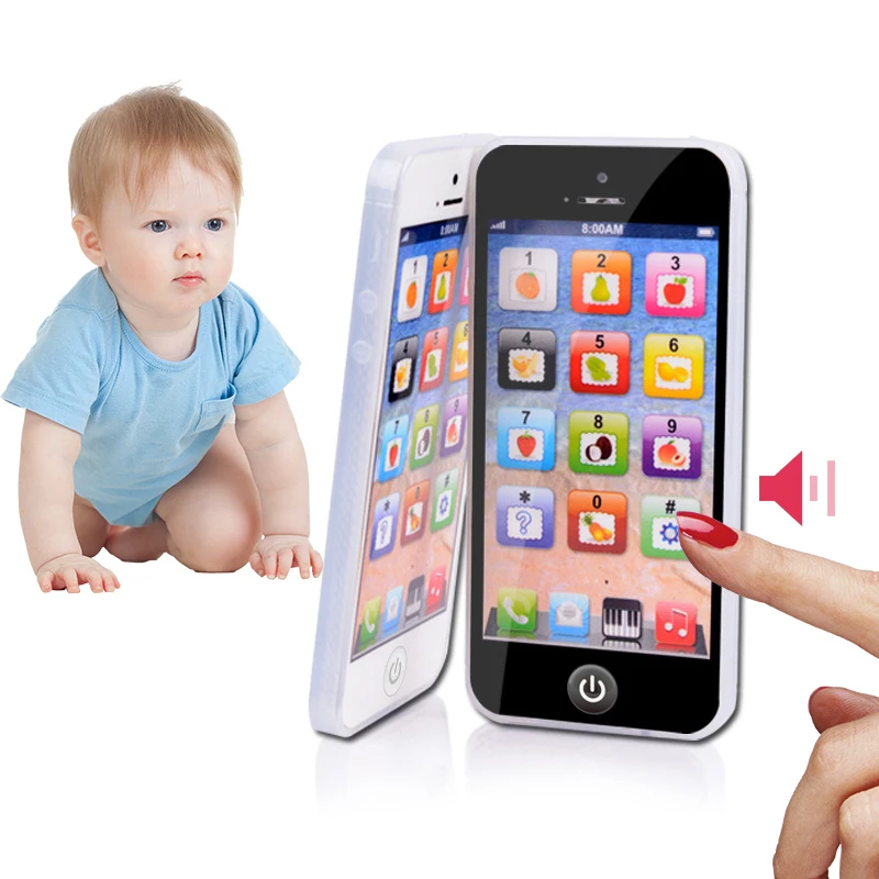 Early Educational Plastic Baby Toy Mobile Phone USB Rechargeable Multifunction Touch Screen Sound Light Toy Cellphone For Kids