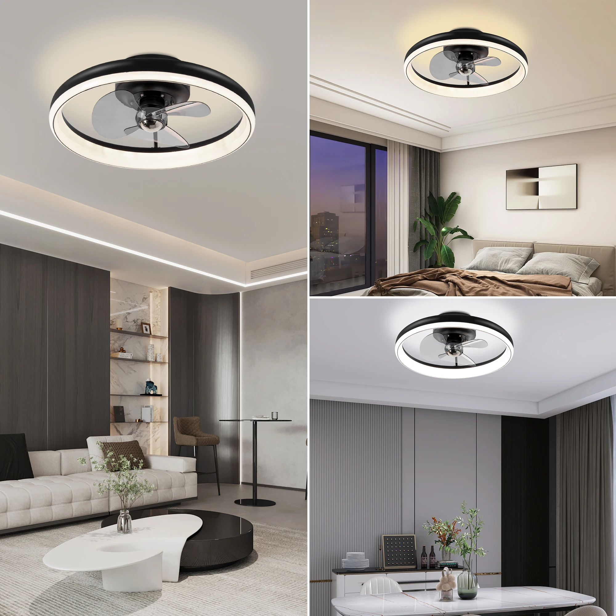110v NEW Ceiling Fan Fans with Lights Remote Control Bedroom Decor Lamp Silent Modern Ceiling Fan Light