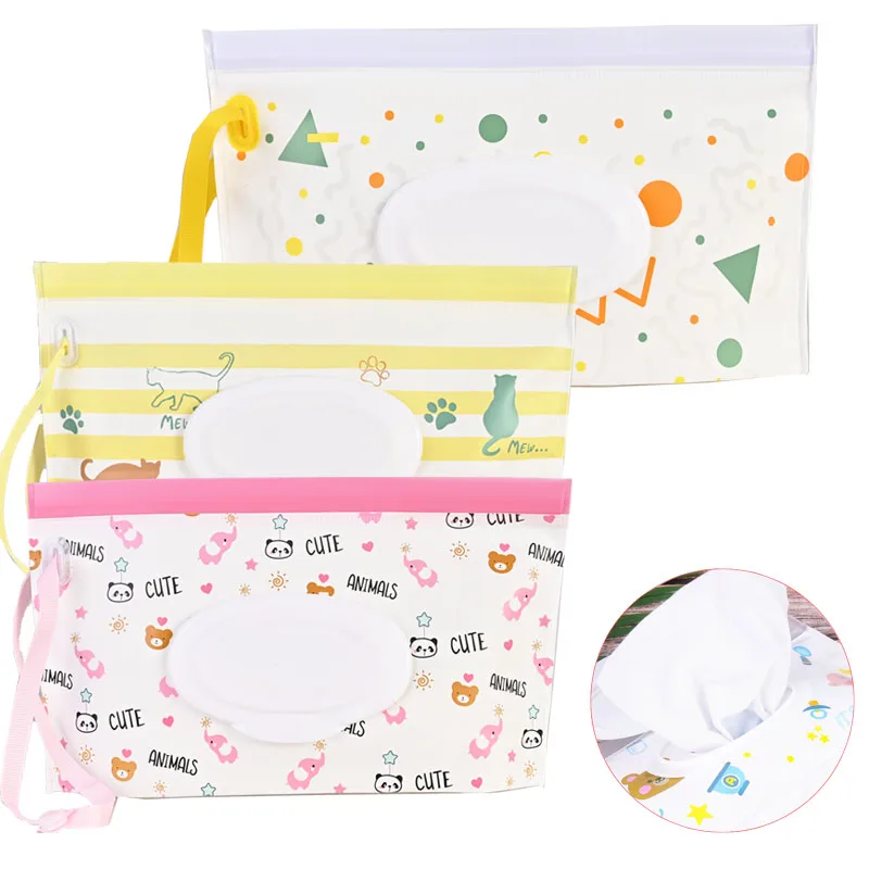 Eco Friendly Easy Carry Wipes Container Portable EVA Wet Wipes Flip Extraction Bag