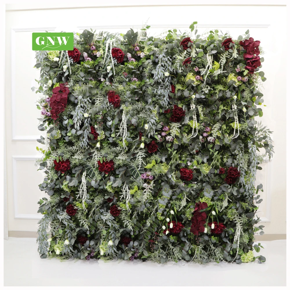 GNW Wholesale Flores Artificiais Floral Backdrop Restaurant Decoration Wedding Party Events Artificial Wall Flowers