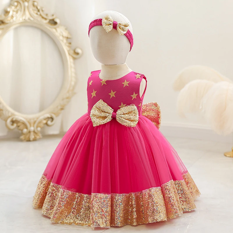 Wholesale Children Clothes Summer Baby Girl Evening Party Formal Luxury Birthday Dress For Kids