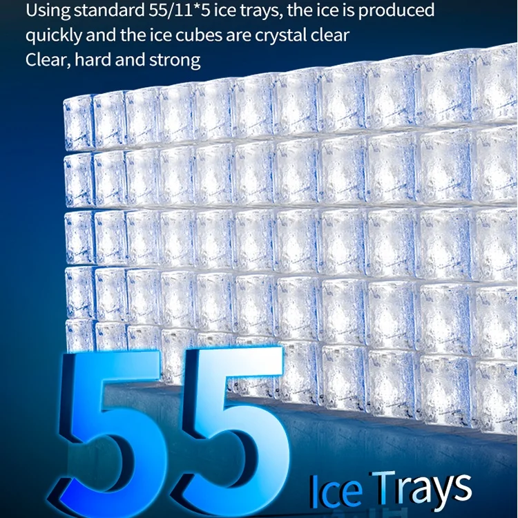 Commercial Household Stainless Steel 45kg/day Clear Ice Cubes Maker for restaurant hotel milk tea shop