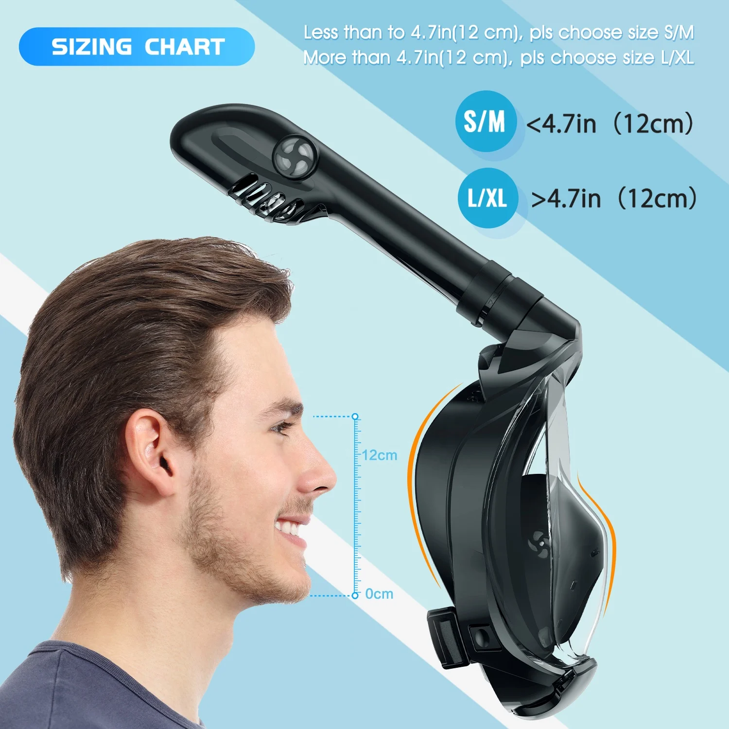 Adult 180 Degree View Full Face Diving Mask Anti-fog Snorkeling Mask Dry Snorkel Swim Mask With Underwater Camera Mount