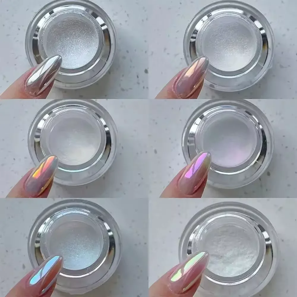 2024 Moonlight Mirror Nails Powder Metallic Silver Effect Chrome Powder Manicure Decoration Magic Mirror Manicure Powder