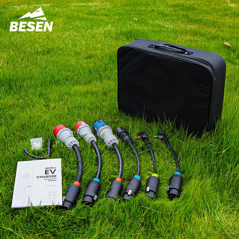 Переключение тока 16 кВт портативное зарядное устройство для электромобилей Тип 2 с сенсорным экраном