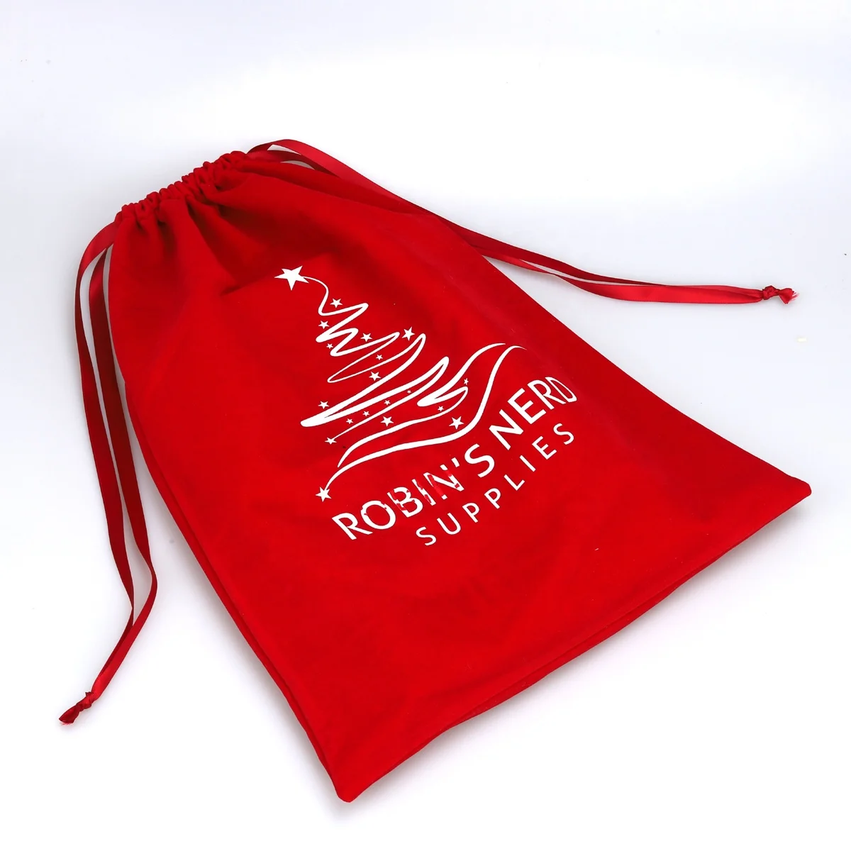 Wholesale Luxury Large Velvet Dust Weeding Gift Packaging Drawstring Bag Red Velvet Clothes Shoe Pouch