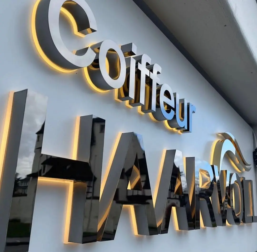 Custom Metal logo Sign Led Lettering Electronic Signs Backlit Letter Stainless Steel logo Signs for Business