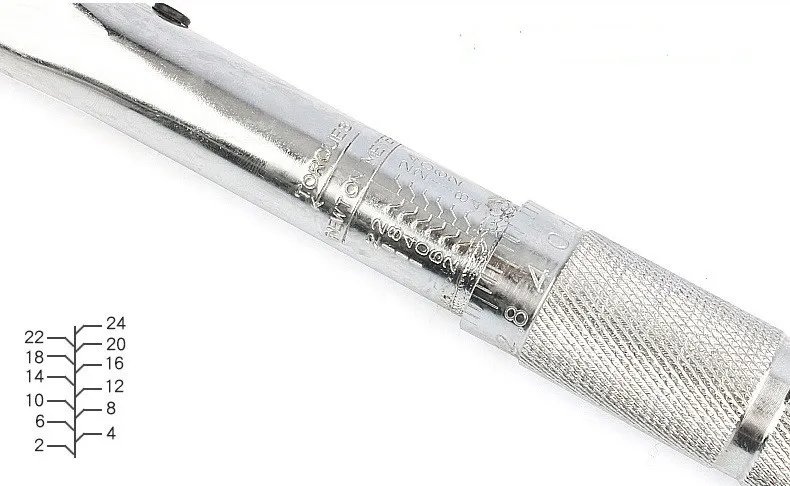 Torque Wrench Adjustable 1/4 Inch 2-24Nm Drive Click Torque Wrench Heavy Duty Repair Spanner Key Hand Repair Tool