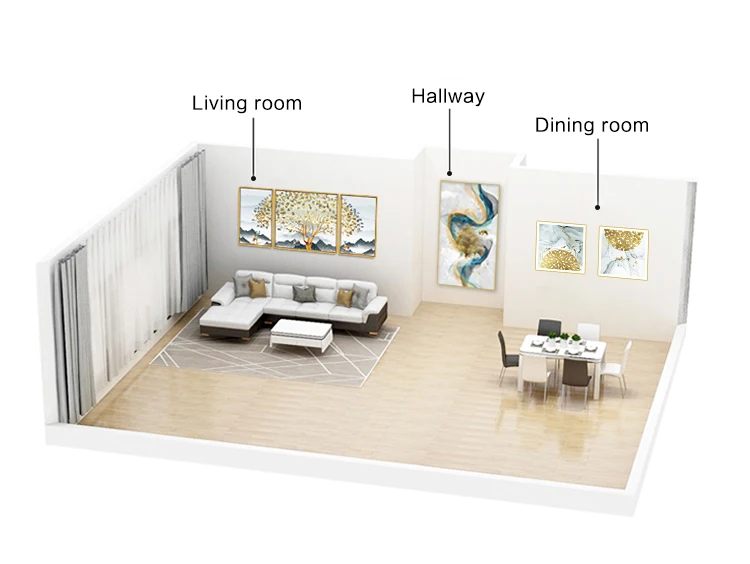 Modern Simplicity of Abstract Canvas Painting Blue Green Oil Paintings And Wall Arts Custom