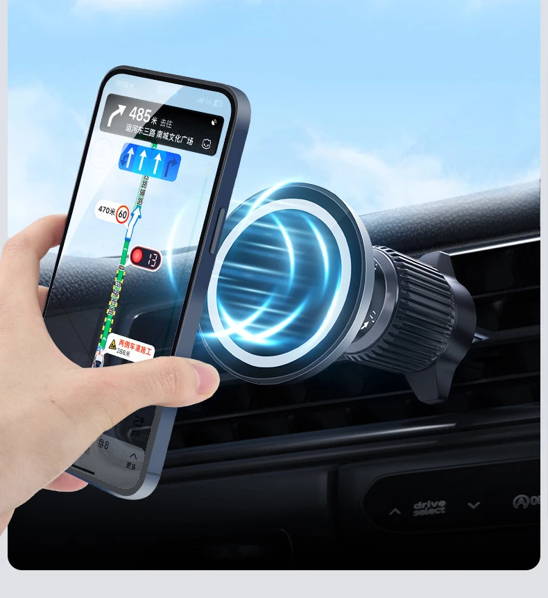 Car Air Vent Cell Phone 360 Degree Rotating Magnetic Car Phone Mount Retractable Hook Round Cars Holder Stand