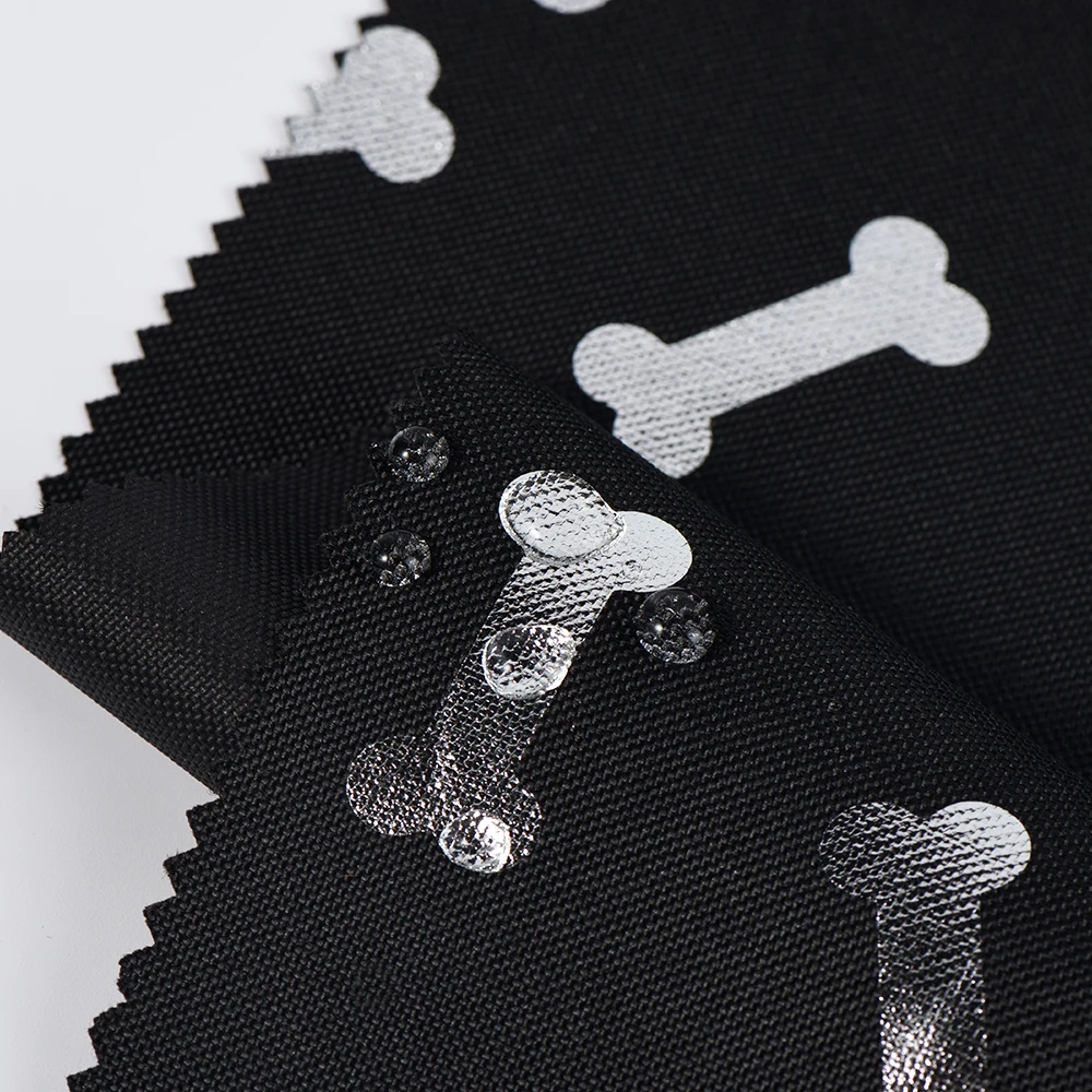 Manufacturer Pet Product Dog Bed Material 100%polyester 600D*68T PU Coated Waterproof Oxford Fabric with Silver Print