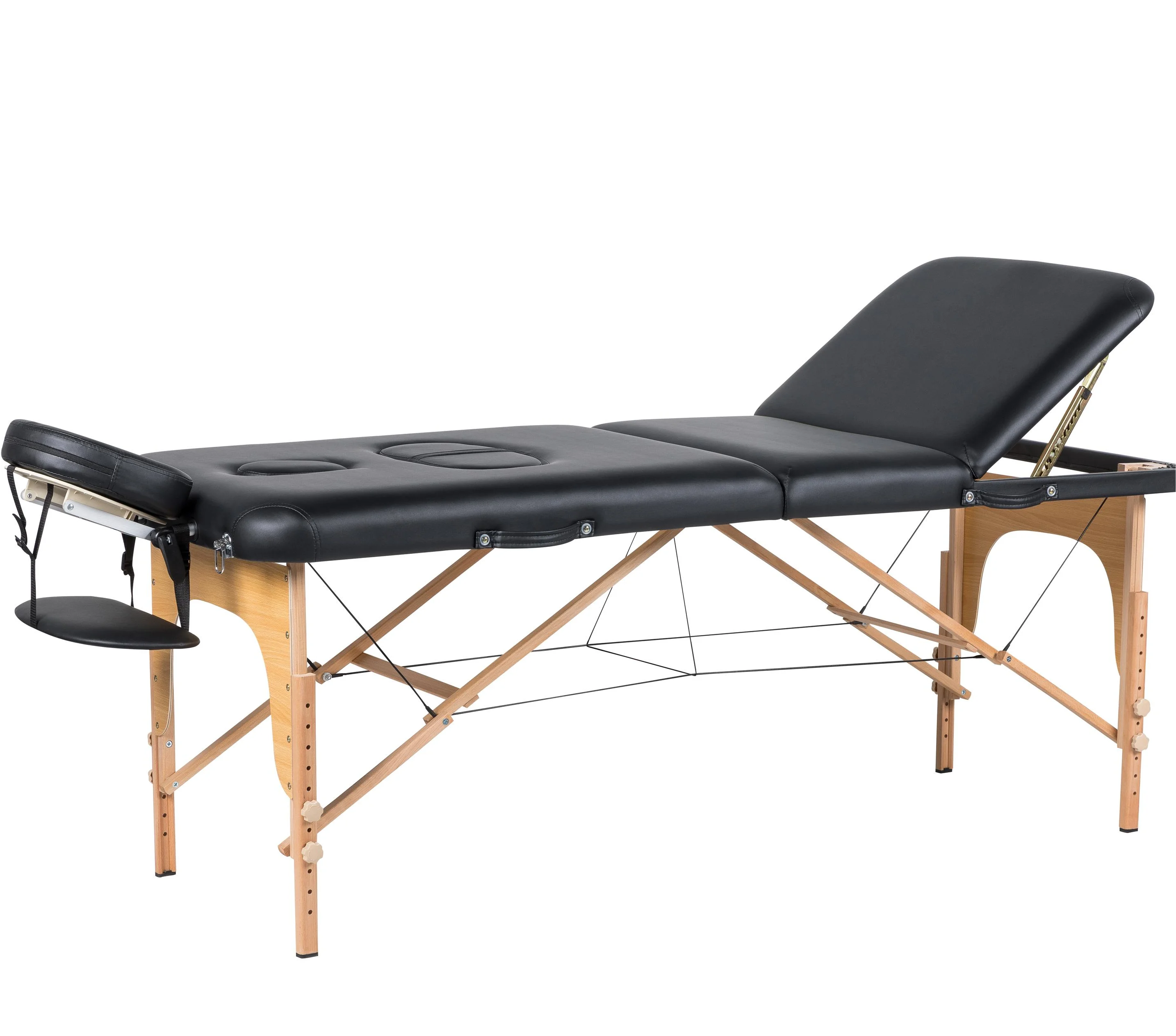 Wholesale Price Beauty Spa 3 Section Wood Massage Bed Foldable Massage Table With Hole