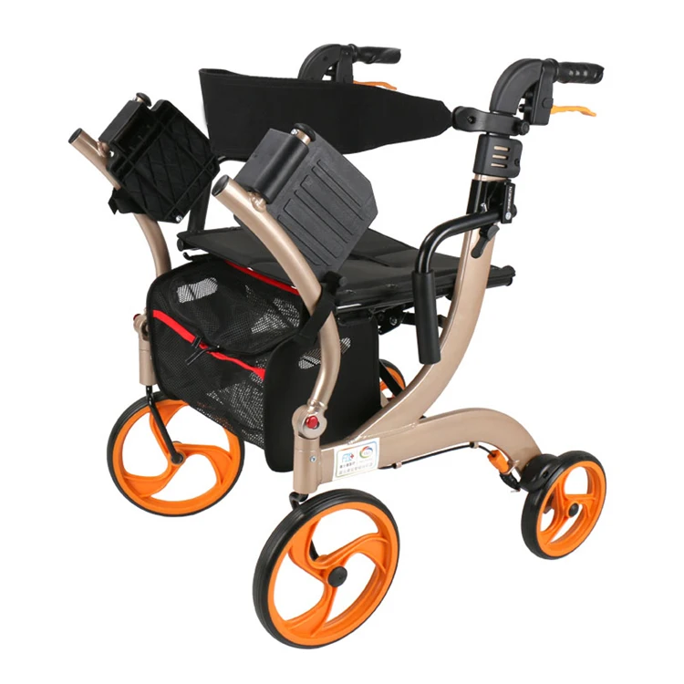  Велосипед/детскй 4-колесный складной rollator Уокер самокат с сиденьем для инвалидов пожилых взрослых вспомогательные приспособления