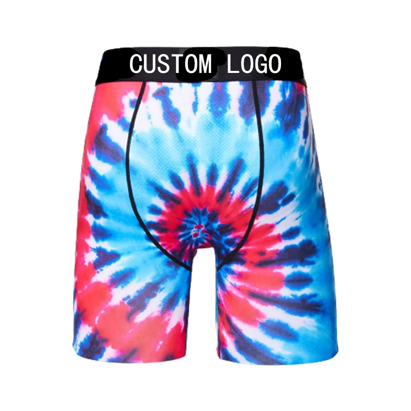 Oem Printed Men Tight Boxers Underwear Long Boxerbriefs Soft Sports Men Underwear