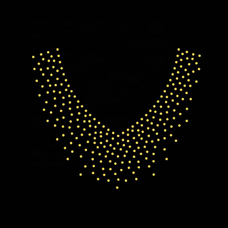 4 Colors New  Sparkle Collar Jewelry  Hot-fix  Necklace Rhinestone Neckline  Transfer Design Iron on Motif for Clothing  Collar