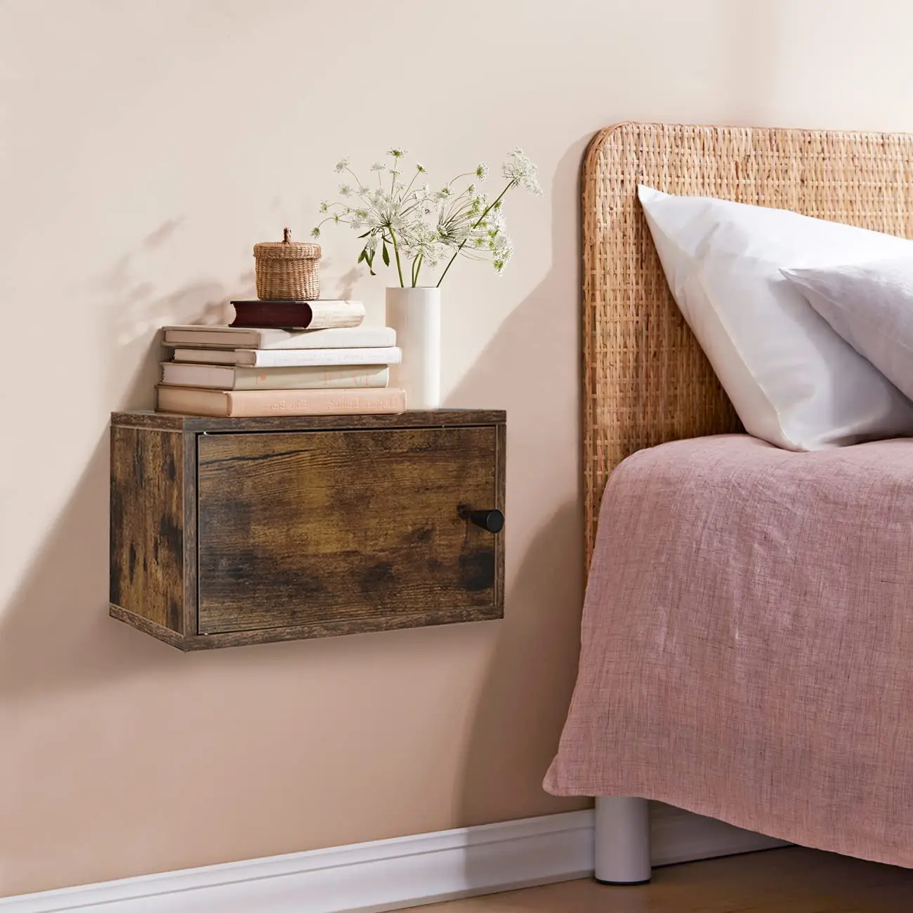 Floating Bedside Table Wall Mounted Nightstand Wall Shelf with Drawer for bedroom