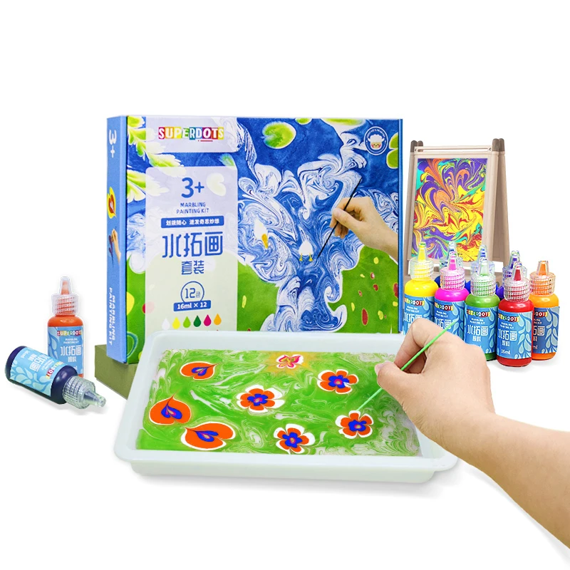 Non-Toxic DIY Drawing Painting 12 Colors 16ml Pigment For Kids Adults And Children in Water Marbling Paint Kit