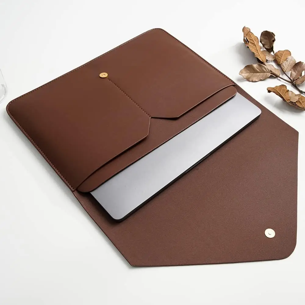 Laptop Sleeve for MacBook Air Pro 13 14 15 Inch 2023 M2 M4 Leather Bag 4 in 1 Pack With Mouse Pad Holder Pouch Genuine Leather