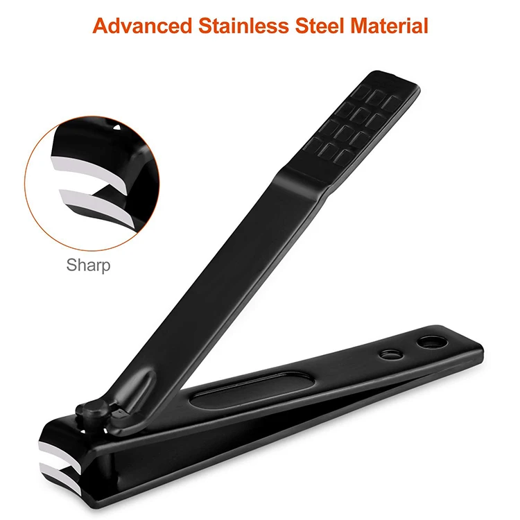 Black 7pcs Stylish Manicure Pedicure Kit Nail Art Personal Care Tool Stainless Steel Nail Clipper Set