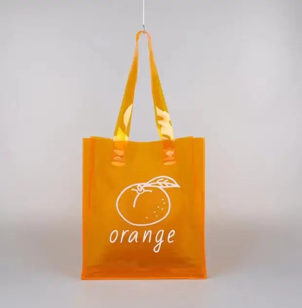 Custom Logo Printed Eco Friendly Reusable Clothing T-shirt Plastic Bags Recyclable Holographic PVC Handbag Shopping Bags