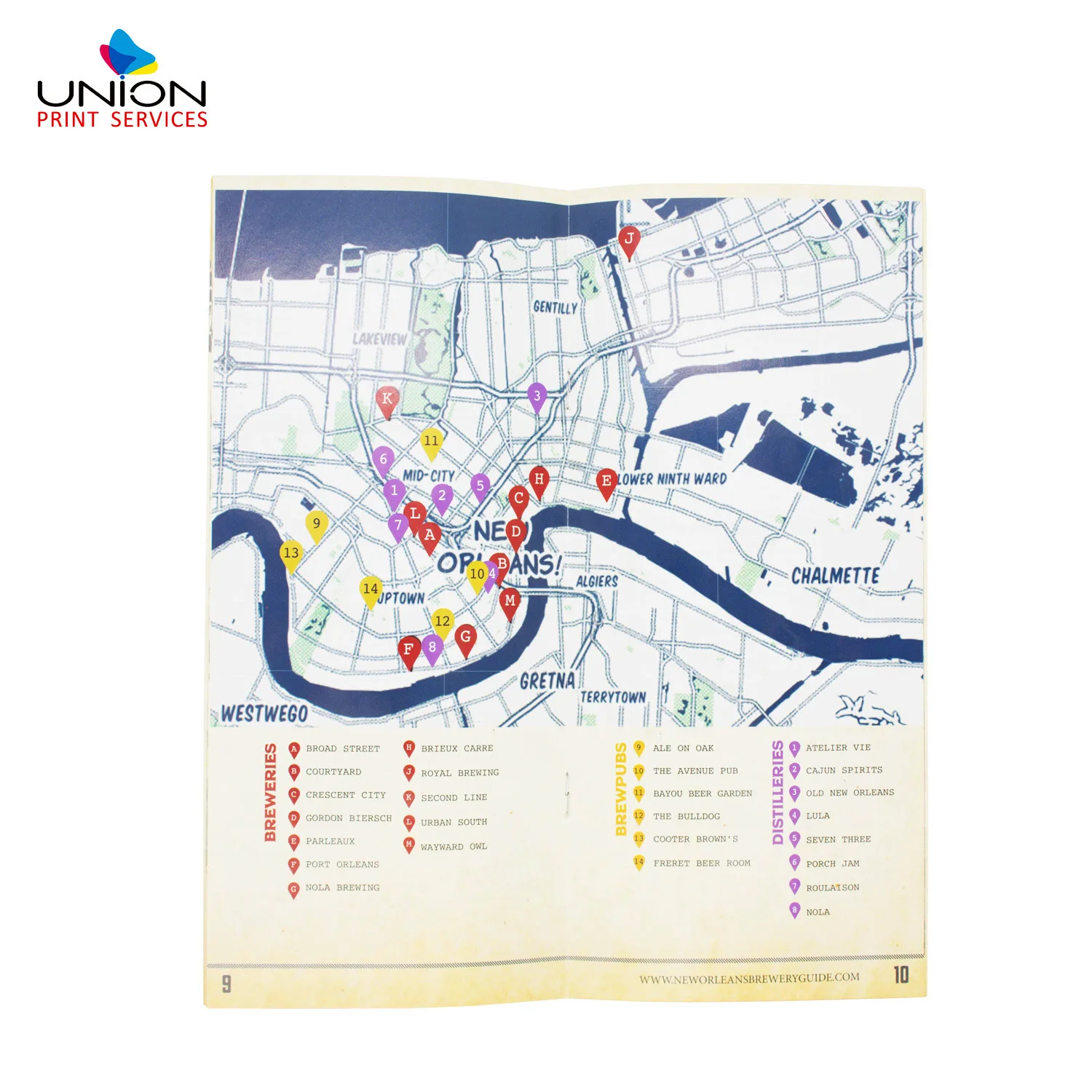Restaurant Hotel Pub Activity Accordion Folded Map Navigation Guide Brochure For City
