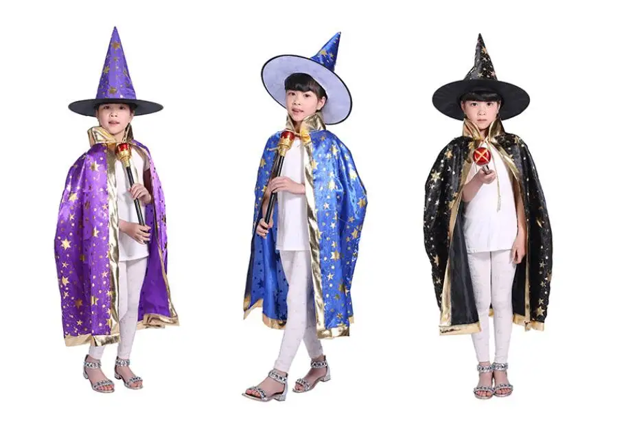 Женский и детский костюм Хэллоуин, плащ ведьмы, волшебник, взрослый костюм на Хэллоуин, Детский костюм для Хэллоуина, украшение для вечеринки