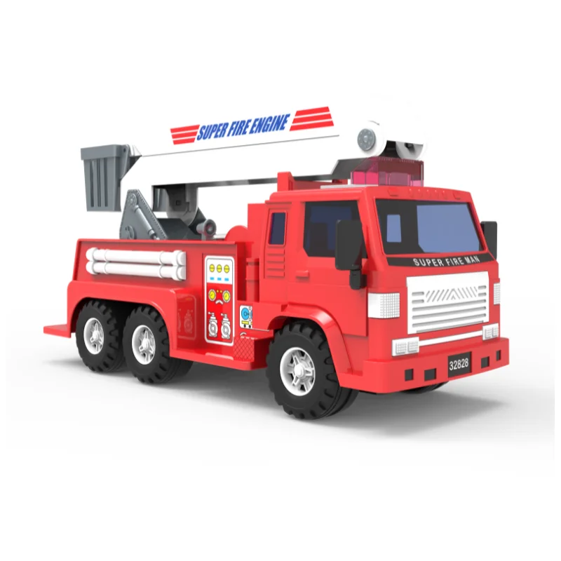 WANAN  large plastic baby big fire fighting truck Fire truck Firetruck toy  friction fire engine truck car  model toy  for kids