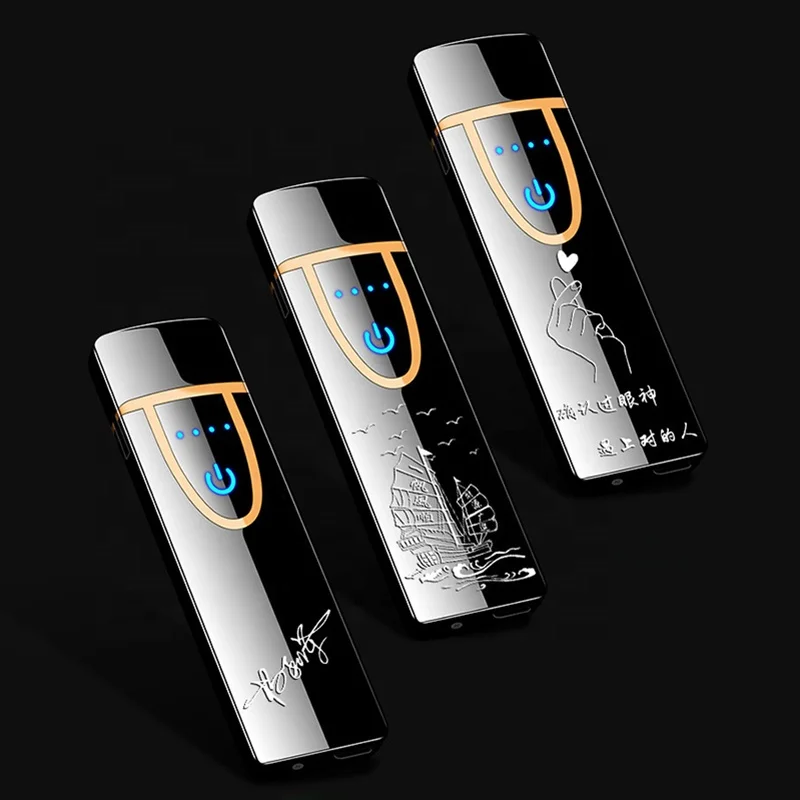 Wholesale BBQ Arc Kitchen Plasma Lighter USB Rechargeable Candle Lighter Flameless Cigarette Slim Electric Lighter